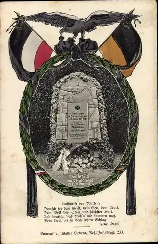 Ak Römhild in Thüringen, Denkstein am Waldhaus