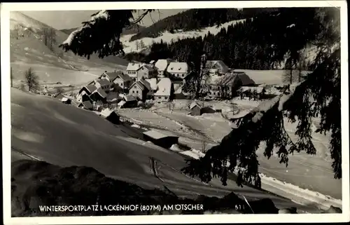 Ak Lackenhof in Niederösterreich, Wintersportplatz am Ötscher