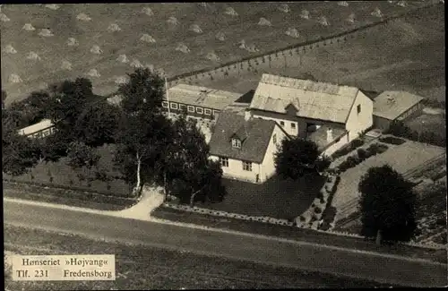 Ak Fredensborg Dänemark, Honseriet Hojvang, Bauernhof, Panorama