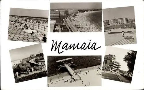 Ak Mamaia Rumänien, Badestrand, Promenade, Panorama