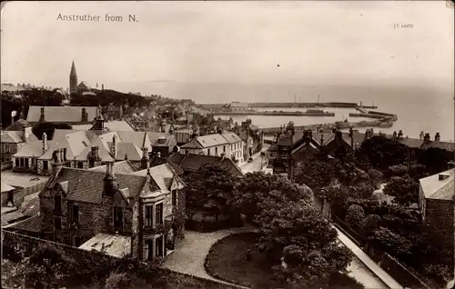 Ak Anstruther Schottland, Teilansicht