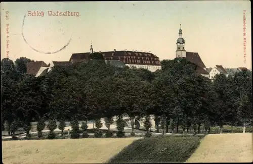 Ak Wechselburg in Sachsen, Blick zum Schloss