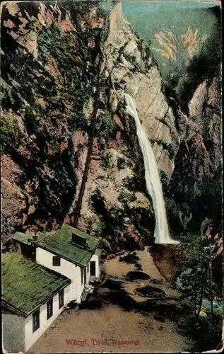 Ak Wörgl in Tirol, Blick zum Wasserfall