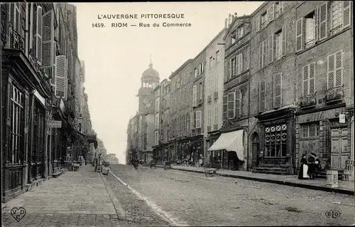 Ak Riom Puy de Dôme, Rue du Commerce