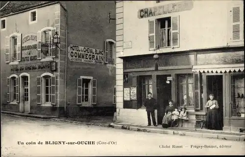 Ak Bligny sur Ouche Côte-d’Or, Hotel du Cheval Blanc, Commegrain