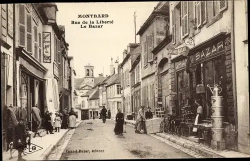 Ak Montbard Cote d'Or, Rue de la Liberté, Le Bazar