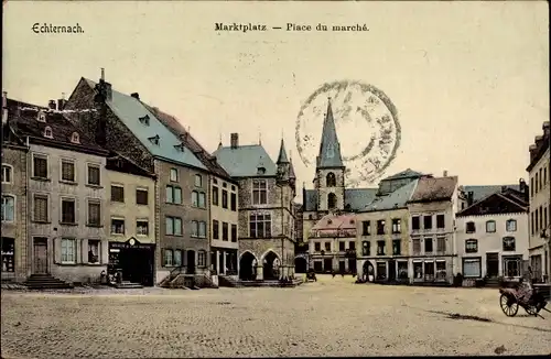 Ak Echternach Luxemburg, Marktplatz, Place du marché