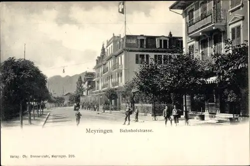 Ak Meyringen Meiringen Kanton Bern, Bahnhofstraße
