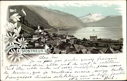 Litho Montreux Kanton Waadt Schweiz, Panorama