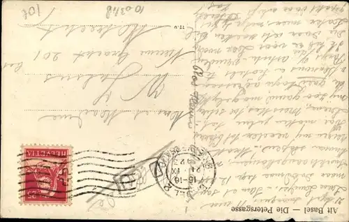 Ak Bâle Basel Stadt Schweiz, Altstadt, Petersgasse