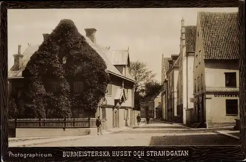 Ak Visby Wisby Schweden, Burmeisterska Huset och Strandgatan