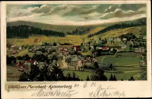 Künstler Ak Dutzauer, Max, Kammerberg Manebach Ilmenau in Thüringen, Panorama