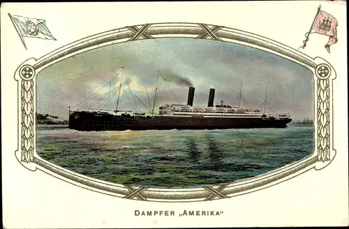Passepartout Ak Dampfer Amerika, HAPAG