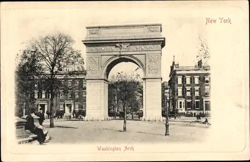 Ak New York City USA, Washington Arch