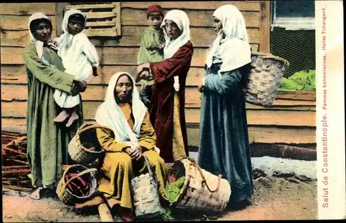 Ak Konstantinopel Istanbul TürkeiFemmes bohemiennes, Hatiss Tchengené, Frauen in Tracht