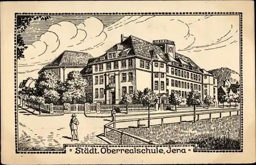 Künstler Ak Piltz, Ernst, Jena in Thüringen, Städt. Oberrealschule