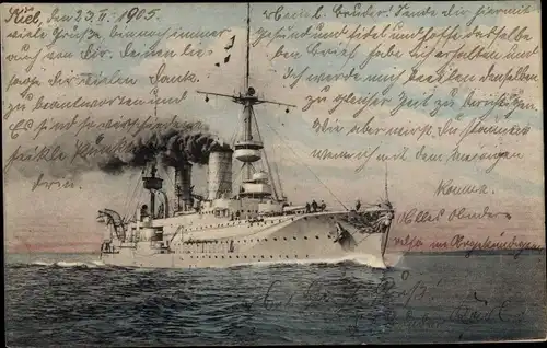 Ak Deutsches Kriegsschiff, SMS Prinz Heinrich, Kaiserliche Marine
