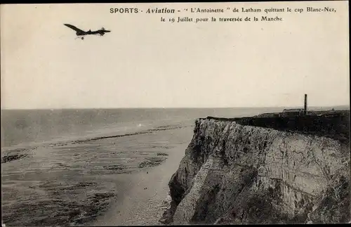 Ak Aviation, L'Antoinette de Latham quittant le cap Blanc-Nez