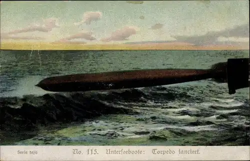 Ak Österreichisches U Boot, Unterseeboote, Torpedo lanciert