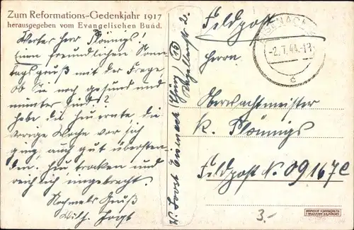 Künstler Ak Bauer, Karl, Reformator Martin Luther, Portrait