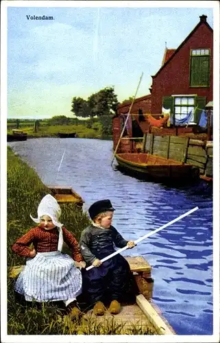 Ak Volendam Niederlande, Kinder, Volkstracht, Photochromie, Nenke und Ostermaier 291 4476