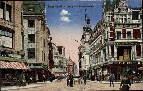 Ak Düsseldorf am Rhein, Schadowstraße, Geschäfte