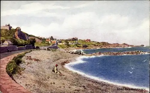 Ak Guernsey Kanalinseln, Cobo Bay