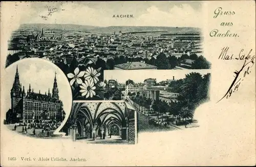 Litho Aachen in Nordrhein Westfalen, Panorama,  Kirche