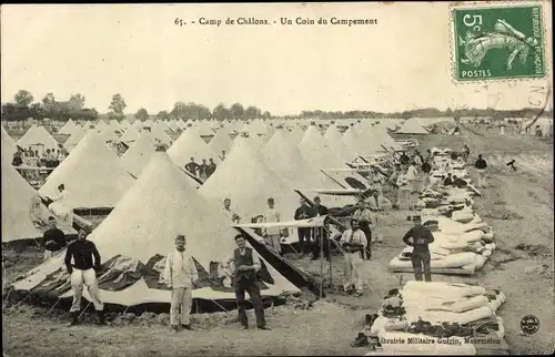 Ak Camp de Chalons Marne, Un Coin du Campement