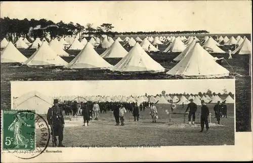 Ak Mourmelon le Grand Marne, Camp de Chalons, Camp d'Infanterie