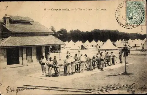 Ak Mailly le Camp Aube, La Vie au Camp, Le Lavoir