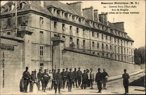 Ak Besançon Doubs, Caserne Ruty, Rue de Bregille