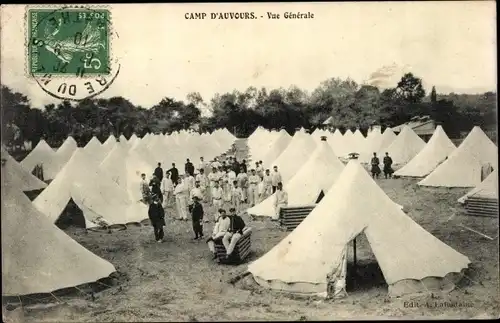 Ak Auvours Champagné Sarthe, Camp, Vue Generale