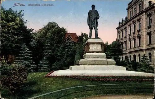 Ak Zittau in Sachsen, Bismarck-Denkmal