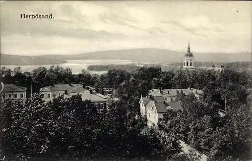 Ak Hernösand Härnösand Schweden, Ortsansicht