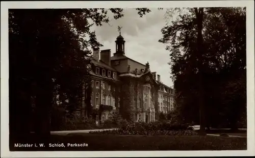 Ak Münster in Westfalen, Schloss, Parkseite