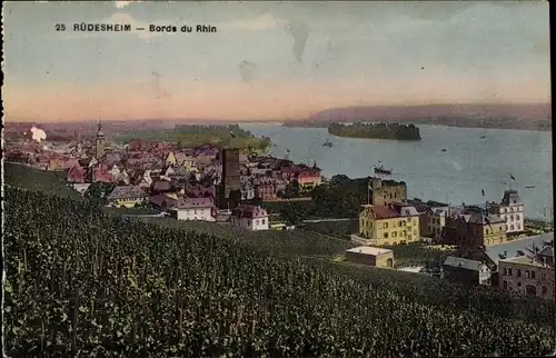 Ak Rüdesheim am Rhein, Ortsansicht
