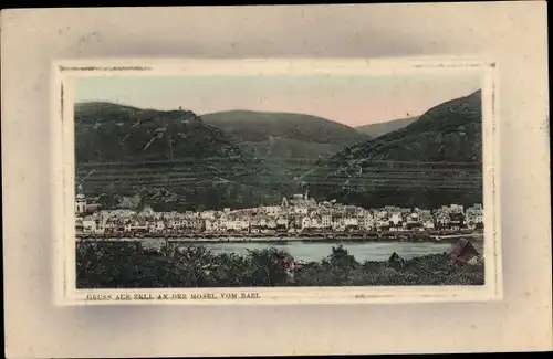 Ak Zell an der Mosel, Ortsansicht, Panorama, Blick vom Barl