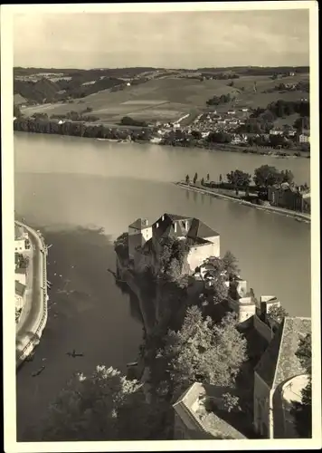 Ak Passau in Niederbayern, Blick vom Oberhaus auf den Zusammenfluss Donau, Inn und Ilz