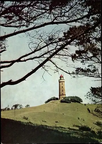 Ak Neuendorf Insel Hiddensee in der Ostsee, Totalansicht vom Leuchtturm