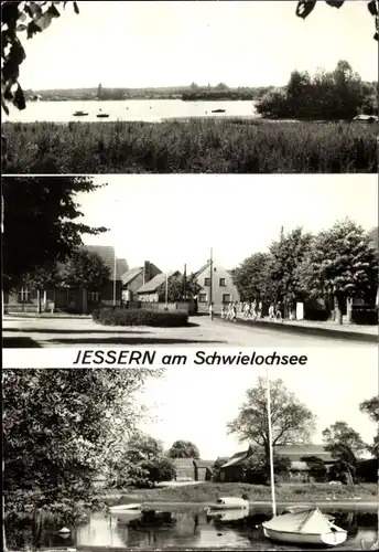 Ak Jessern Schwielochsee Brandenburg, Seeblick, Dorfpartie