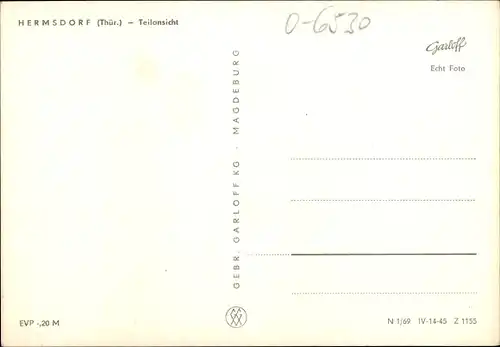 Ak Hermsdorf in Thüringen, Teilansicht, Kirche