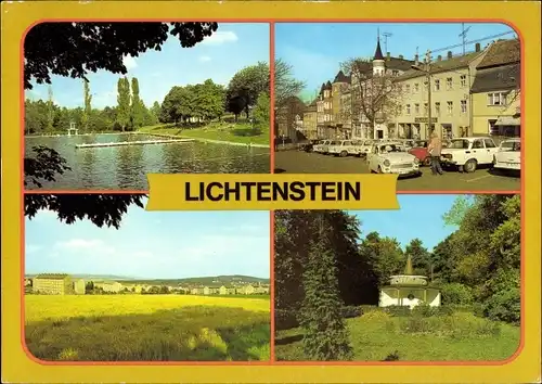 Ak Lichtenstein in Sachsen, Bad, Markt, Neubaugebiet, Stadtpark, Trabant