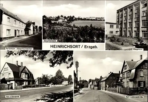 Ak Heinrichsort im Erzgebirge, Panorama, Pflegeheim, Rat d. Gemeinde, Ferienheim Völkerfreundschaft
