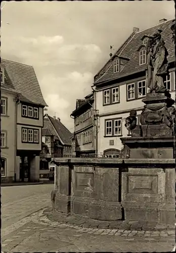 Ak Gotha in Thüringen, Am Schellenbrunnen, Straßenansicht