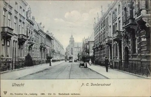 Ak Utrecht Niederlande, P.C. Dondersstraat, Straßenansicht