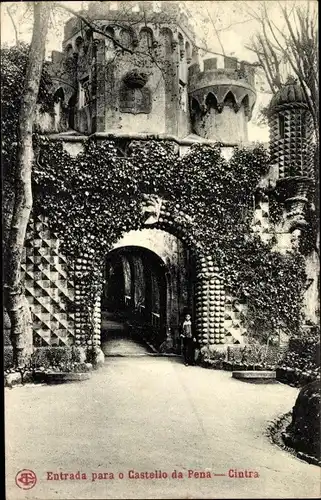 Ak Sintra Cintra Portugal, Entrada para o Castello da Pena