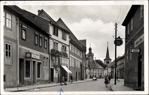 Ak Kölleda in Thüringen, Brückenstraße, Geschäfte