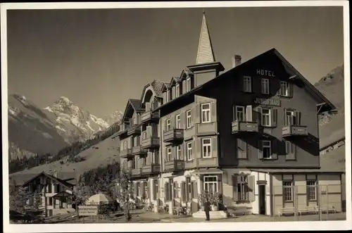 Ak Mürren Kanton Bern Schweiz, Hotel Jungfrau, Gspaltenhorn