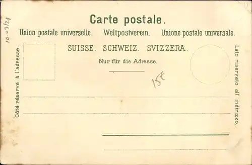 Litho Schweiz, Gruß aus den Bergen, Postkutsche